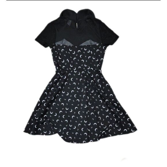 Y2K Goth Hot Topic Crescent Moon Collared Mesh Panel Skater DressXS *READ* - Picture 7 of 7